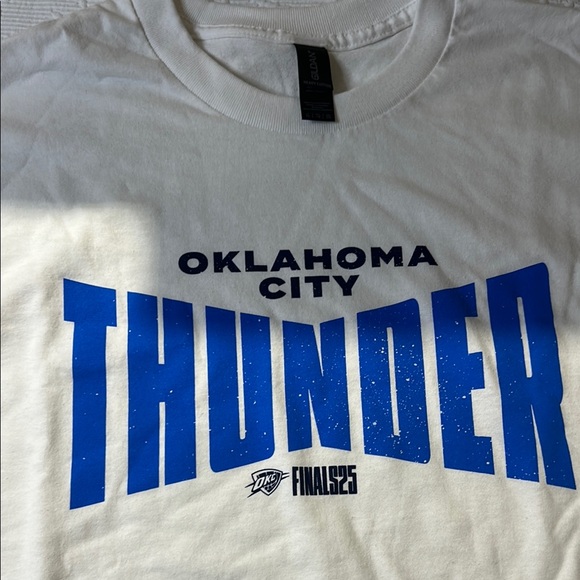 Two Gildan Oklahoma City Thunder White and Blue Tees. Finals 2025 Game 1. XL - Picture 4 of 7